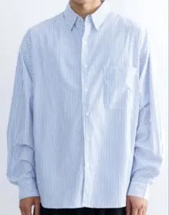 【SINSS】Loose fit stripe shirt 長袖 ブルー てる君