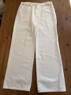 UNIQLO ワイドストレートジーンズ ホワイト 30