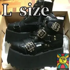 新品 Lサイズ YOSUKE ハーネスデザイン パンク系 厚底スニーカー 黒