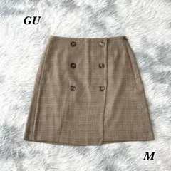 GU 　ミニスカート Aライン ラップスカート チェック柄　Mサイズのサムネイル