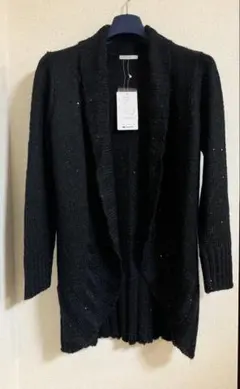 ブラック スパンコールカーディガン Sサイズ