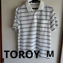 TOROY ポロシャツ ボーダー柄 ホワイト メンズ Mサイズのサムネイル