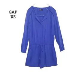 GAP◇オールインワン　長袖　ショートパンツ　ブルー　XS　薄手　春夏　楽ちん