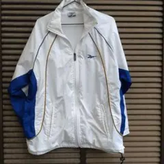 Reebok ナイロンジャケット Mサイズ ホワイト/ブルー