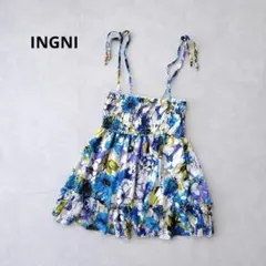 イング 花柄 キャミソール シフォン フリル F ブルー系 夏 リゾート 海のサムネイル