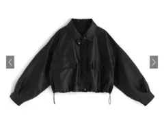 GRL fo1951 襟2Wayレザーブルゾン （ブラック）