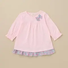 センスオブワンダー 7分袖リボンTシャツ ピンク 花柄フリル オンライン完売品のサムネイル