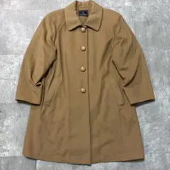 カシミヤ30％ ウール ロングコート キャメル 11AR L ステンカラーコートのサムネイル