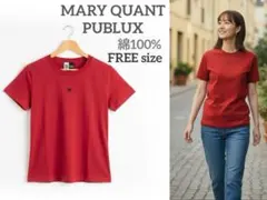 MARY QUANT PUBLUX コラボ / 半袖Tシャツ /デイジー刺繍/赤のサムネイル