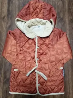 オレンジ色 中綿 キルティングコート