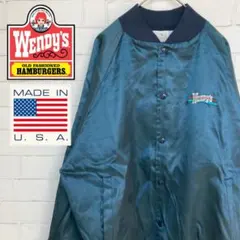 【ビンテージ】ウェンデーズ　ワンポイント刺繍ロゴ入りナイロンジャケット