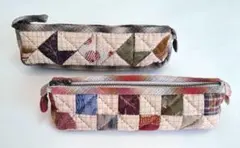 ハンドメイド　パッチワーク　ポーチ　ペンケース