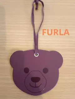 FURLA クマの顔型チャーム パープル