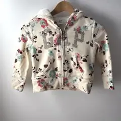 GAP KIDS パーカー 裏ボア XS 110サイズ 花柄　ジャケット