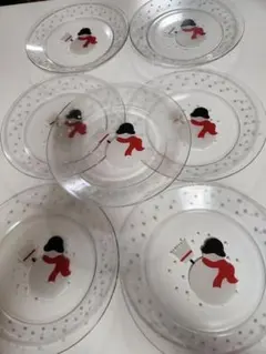 希少☆フランス製 アルコロック スノーマン 7枚セット 20cm