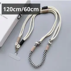 【人気✨】スマホショルダー ストラップ パラコード ベージュ ホワイト ブラック