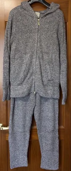 【美品】ジェラートピケ もこもこ ボーダー ルームウェア 上下セット フリー