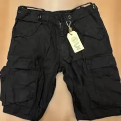 BRENTS ブラックリネン　ショートカーゴパンツ　28 未使用　麻
