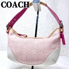 COACH Pink Signature Hobo Shoulder Bag