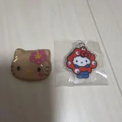 ハローキティ ミャクミャクなりきりチャーム ぷっくり立体バッジ