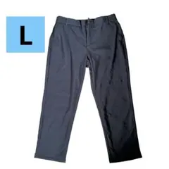 ・メンズ 裏起毛ボトムス カジュアルパンツ L ネイビー スラックス 防寒 冬