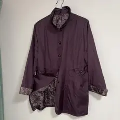 パープル トレンチコート　Lサイズ