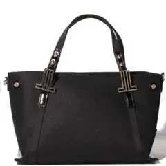 LANVIN en Bleu カレ 2wayトートバッグ　ブラック　1点