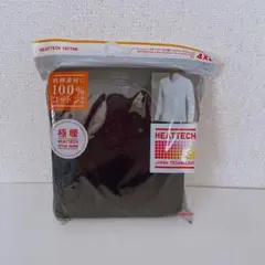 ユニクロ 極暖 HEATTECH コットン Vネック Tシャツ 4XL ブラック