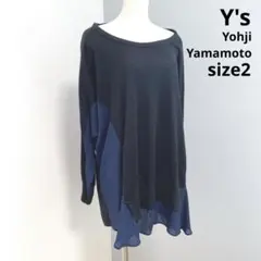 希少 ワイズ ヨウジヤマモト 異素材切替カットソー チュニック ゆったり 日本製のサムネイル