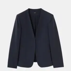 PLSTトリアセブレンドカラーレスジャケット ネイビー
