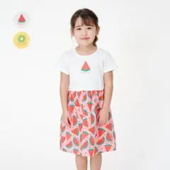 moujonjon フルーツ切替半袖ワンピース　m46307