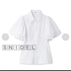 SNIDEL ダブルスリーブブラウス ホワイト 半袖シャツ フリル