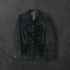 00s Archive Swag Y2k レザー テーラードジャケット ブラック