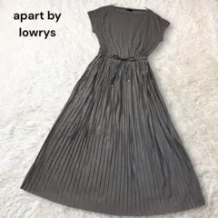 アパートバイローリーズ Aライン ロングワンピース プリーツ フレア リボン M