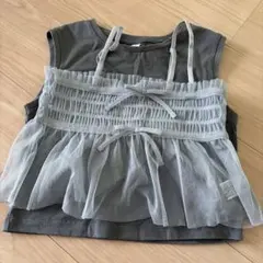 GU チュールキャミソール付きTシャツ グレー Sのサムネイル
