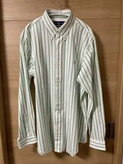 Ralph Lauren グリーンストライプ シャツ L