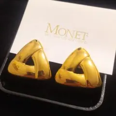 MONET　モネ　ゴールド イヤリング 三角 ヴィンテージ 大ぶり　パーティ