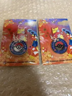 ポケモンセンター ヒロシマ ロゴピンズ ギャラドス ピカチュウ　2つセット