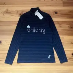adidas PLAY GREEN マイクロボーダー 長袖モックネックシャツ　M
