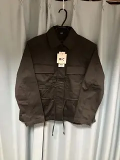 新品 ユニクロシー コットンブレンドドローストリングジャケット M 濃い灰色