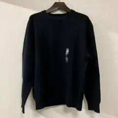 【新品】UNIQLO ウォッシャブルミラノリブクルーネックセーター　ブラック　M