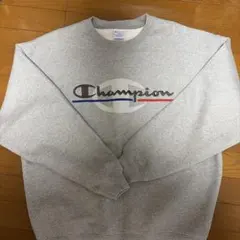 Champion グレー クルーネックスウェット