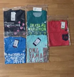 【5枚】おかやまマラソン　Tシャツ　2016、17、18、19、21