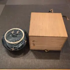 平安陶楽造】三島水指 共箱付 茶道具 古陶 印花文 - メルカリ
