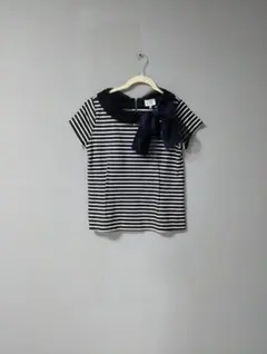 新品 Neige ネイージュ バックリボン ストライプ 半袖トップス 