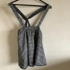 メゾピアノ　チェック柄 クロスストラップスカート 120