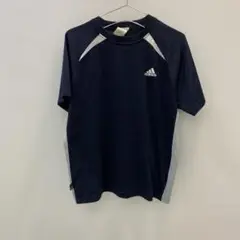 J1153 adidas スポーツ半袖Tシャツ ネイビー/メンズ M