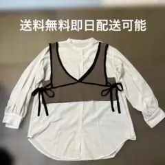 レディースニットベスト M、長袖シャツM、セット商品