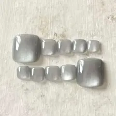 【現品】 フットネイル チップ 10枚セット マグネット シルバー 01 単色