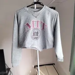 MIT クロップドスウェット グレー M〜L